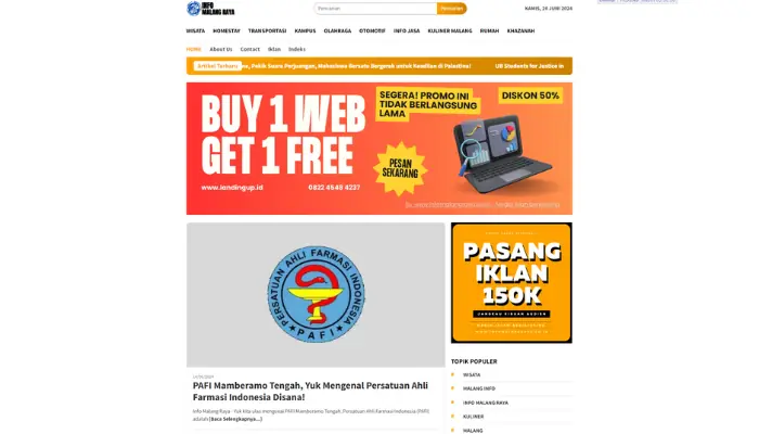 Web InfoMalangRaya.co.id yang menggunakan optimasi SEO untuk meningkatkan performa - Usaha Berbasis Digital