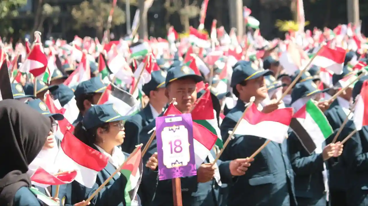 Mahasiswa Baru Universitas Brawijaya 2024 Bela Palestina