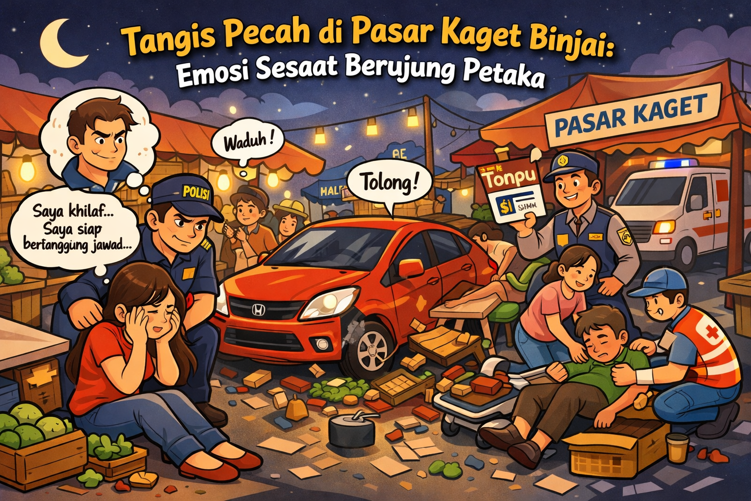 tangis pecah di pasar kaget