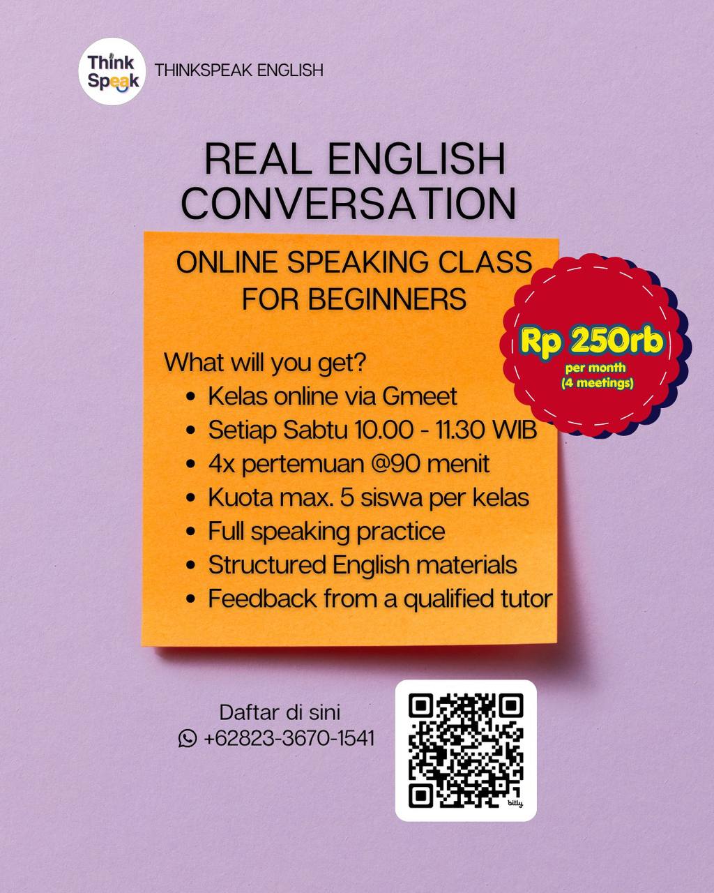 Kelas Speaking Online